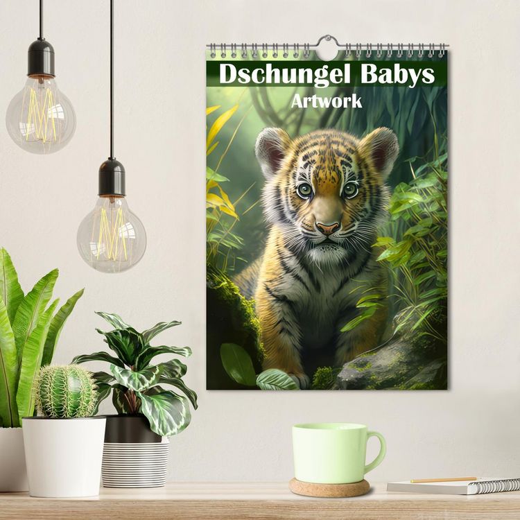 Produktbild: Dschungelbabys - Artwork (Wandkalender 2026 DIN A4 hoch), CALVENDO Monatskalender
