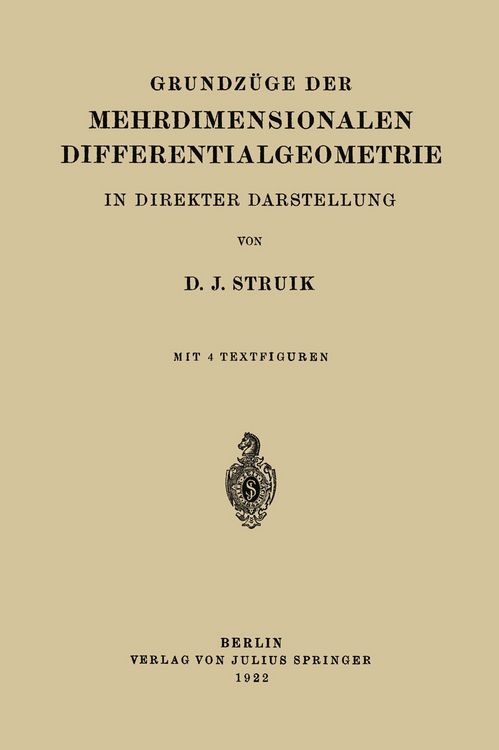 Produktbild: Grundz&uuml;ge der Mehrdimensionalen Differentialgeometrie