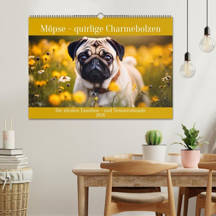 Produktbild: M&ouml;pse - quirlige Charmebolzen (Wandkalender 2026 DIN A2 quer), CALVENDO Monatskalender