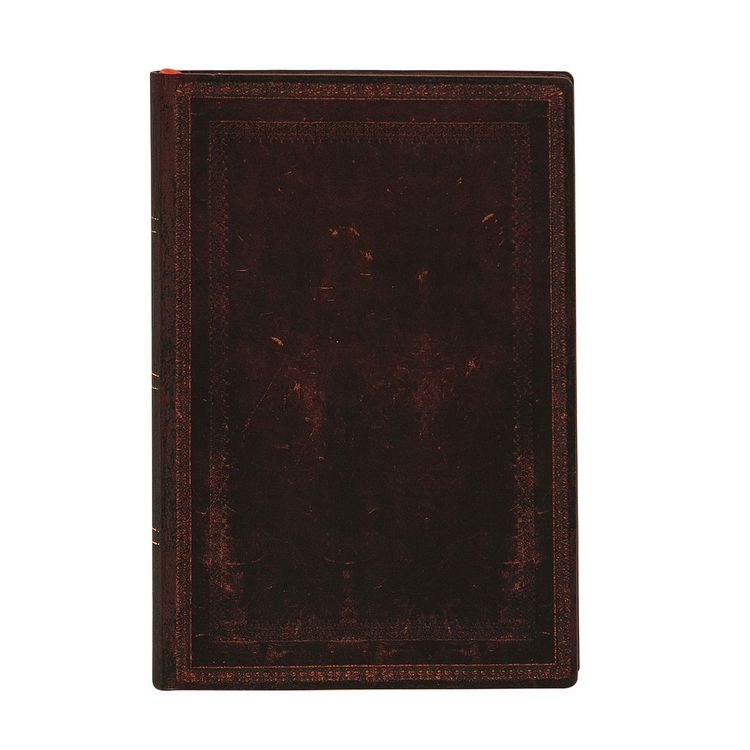 Produktbild: Softcover Notizbuch Schwarzes Marokkoleder Schlicht, Mini, Liniert