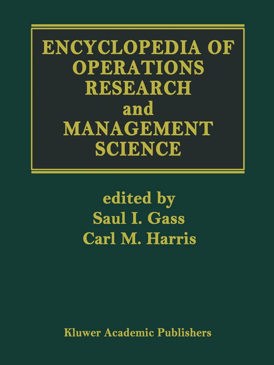 Produktbild: Encyclopedia of Operations Research and Management Science
