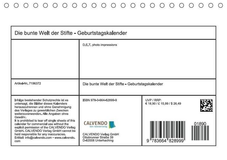 Produktbild: Die bunte Welt der Stifte - Geburtstagskalender (Tischkalender immerw&auml;hrend DIN A5 quer)