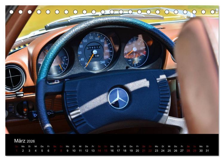 Produktbild: Mercedes SL W107 - zeitlose Eleganz (Tischkalender 2026 DIN A5 quer), CALVENDO Monatskalender