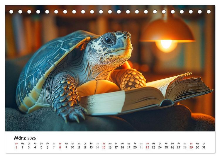 Produktbild: CHILL MAL - Entspannte Schildkr&ouml;ten beim Faulenzen (Tischkalender 2026 DIN A5 quer), CALVENDO Monatskalender