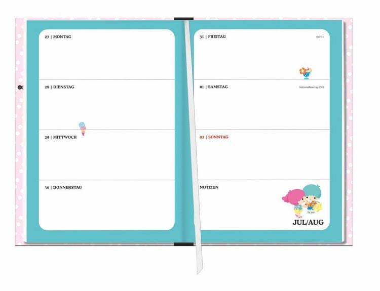Produktbild: Hello Kitty 17-Monats-Kalenderbuch A5 2027 - 17 Monate. Von August 2026 bis Dezember 2027