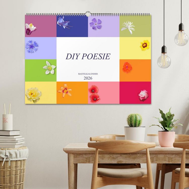 Produktbild: DIY POESIE - BASTELKALENDER (Wandkalender 2026 DIN A2 quer), CALVENDO Monatskalender