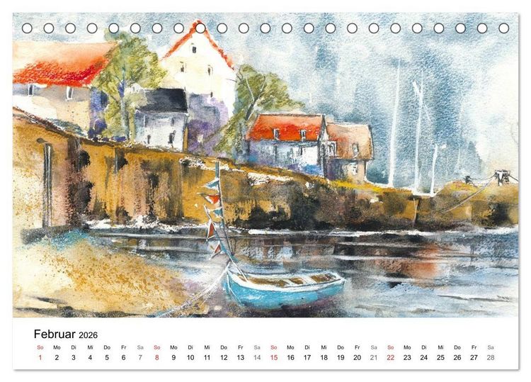 Produktbild: Das Meer in Pastellkreide (Tischkalender 2026 DIN A5 quer), CALVENDO Monatskalender