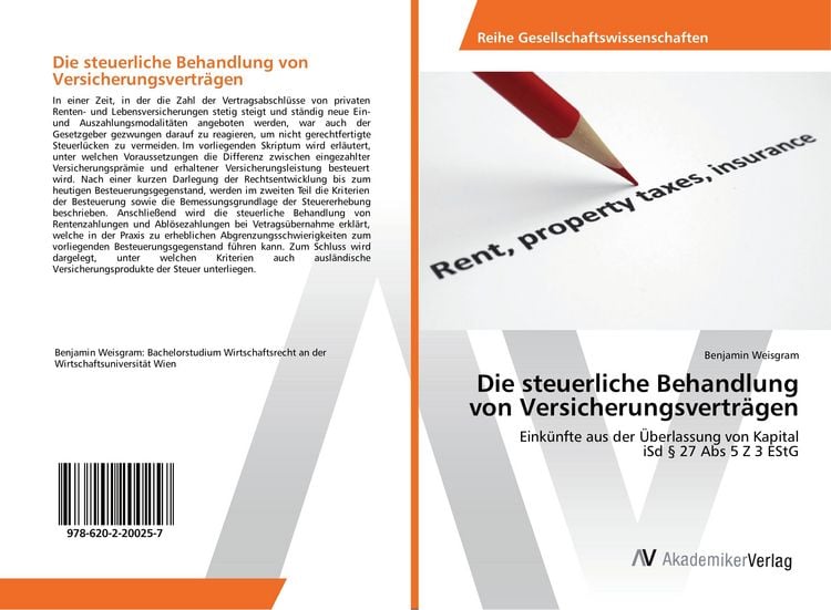 Produktbild: Die steuerliche Behandlung von Versicherungsvertr&auml;gen