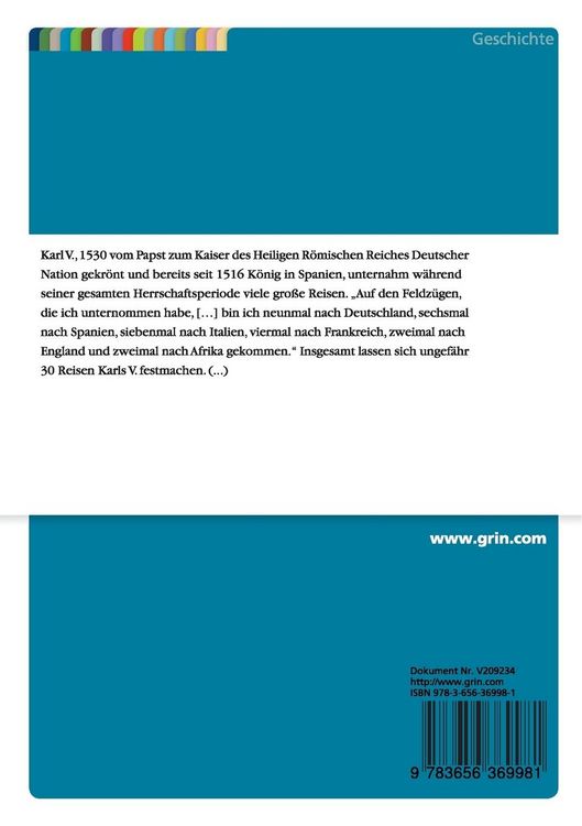 Produktbild: Das Verh&auml;ltnis Karls V. zu Spanien