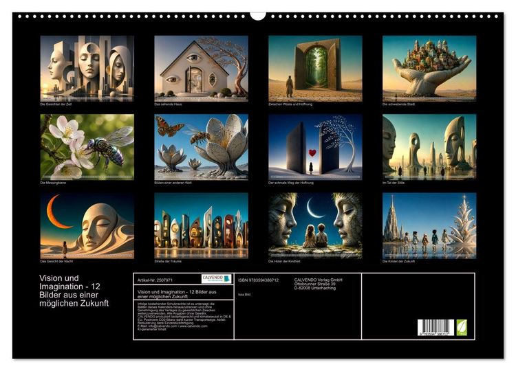 Produktbild: Vision und Imagination - 12 Bilder aus einer m&ouml;glichen Zukunft (Wandkalender 2027 DIN A2 quer), CALVENDO Monatskalender