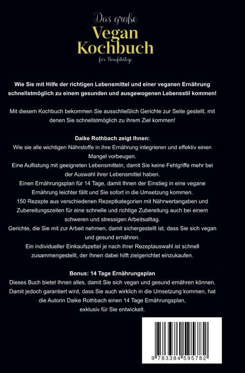 Produktbild: Das gro&szlig;e Vegan Kochbuch f&uuml;r Berufst&auml;tige - inklusive 14-Tage-Ern&auml;hrungsplan & praktischer Ratgeber