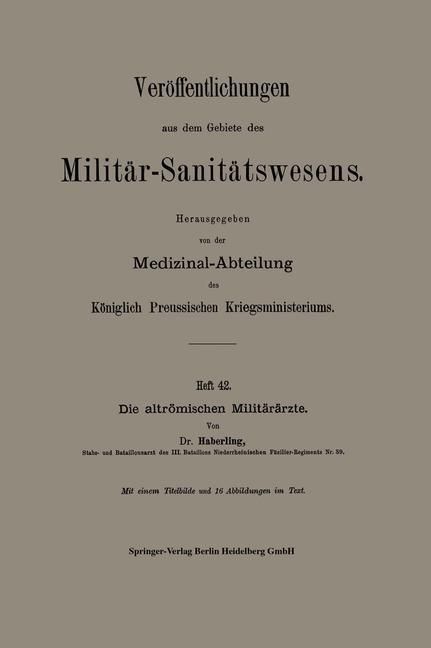 Produktbild: Die altr&ouml;mischen Milit&auml;r&auml;rzte