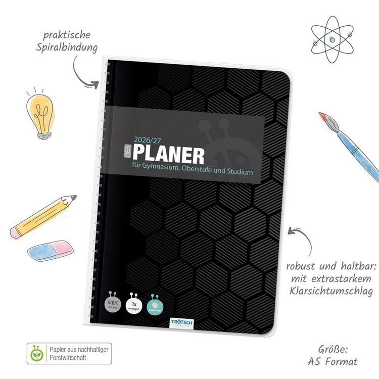 Produktbild: TR&Ouml;TSCH - Gymnasialplaner Dark 26/27