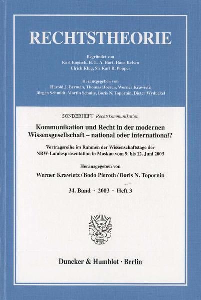 Produktbild: Kommunikation und Recht in der modernen Wissensgesellschaft &ndash; national oder international?