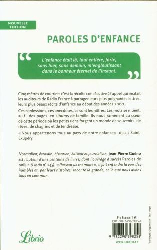 Produktbild: Paroles d'enfance : les Fran&ccedil;ais racontent leurs souvenirs d'enfance