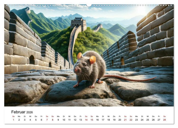 Produktbild: Ratten auf Reisen (hochwertiger Premium Wandkalender 2026 DIN A2 quer), Kunstdruck in Hochglanz