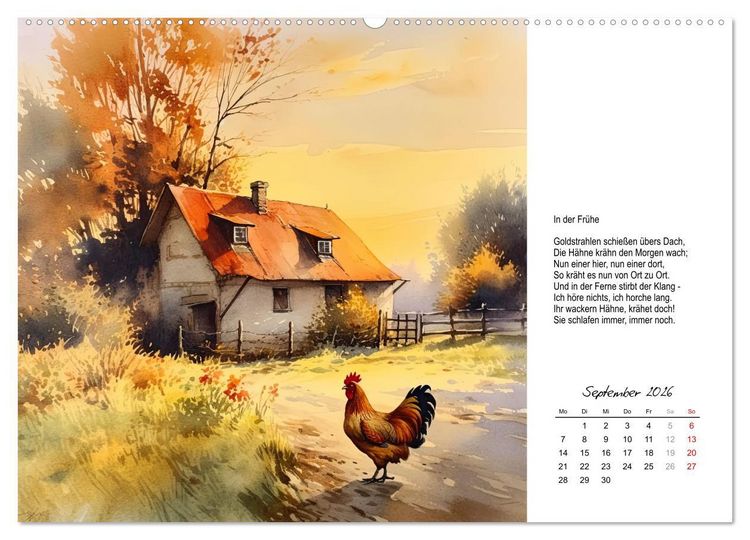 Produktbild: Gedichte von Theodor Storm (hochwertiger Premium Wandkalender 2026 DIN A2 quer), Kunstdruck in Hochglanz