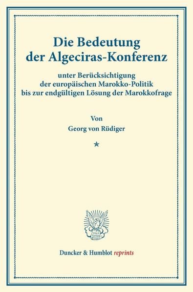 Produktbild: Die Bedeutung der Algeciras-Konferenz