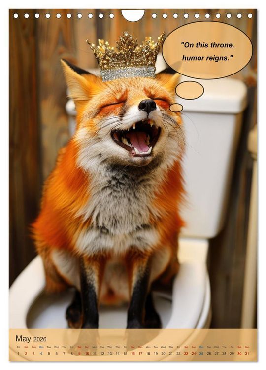 Produktbild: Animals on toilet makes you smile (Wall Calendar 2026 DIN A4 portrait), CALVENDO 12 Month Wall Calendar