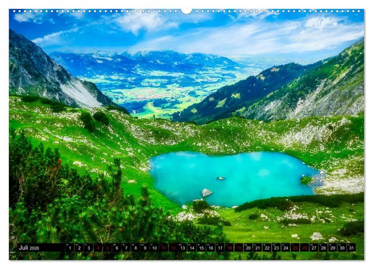 Produktbild: Oberstdorfer Bergwelt (hochwertiger Premium Wandkalender 2026 DIN A2 quer), Kunstdruck in Hochglanz