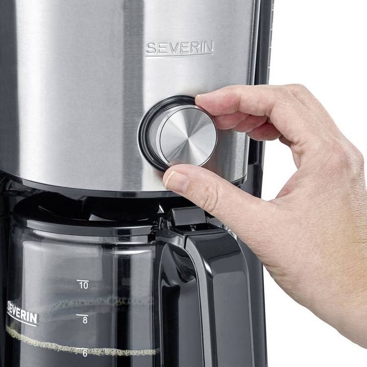 Produktbild: Severin KA 4825 "TYPE SWITCH" Kaffeemaschine Edelstahl, Schwarz Fassungsverm&ouml;gen Tassen=10 Glaskanne