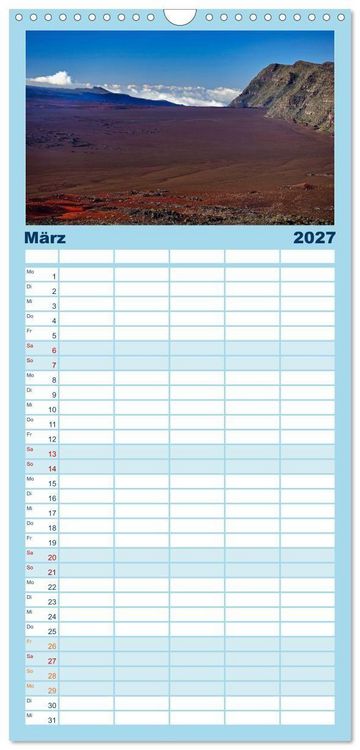 Produktbild: Familienplaner 2027 - La Reunion - Traumhafte K&uuml;sten und Hochgebirge mit 5 Spalten (Wandkalender, 21 x 45 cm) CALVENDO