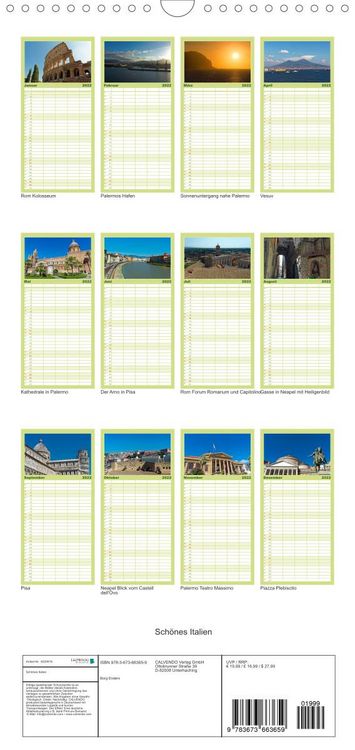 Produktbild: Familienplaner Sch&ouml;nes Italien (Wandkalender 2022 , 21 cm x 45 cm, hoch)