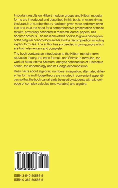 Produktbild: Hilbert Modular Forms