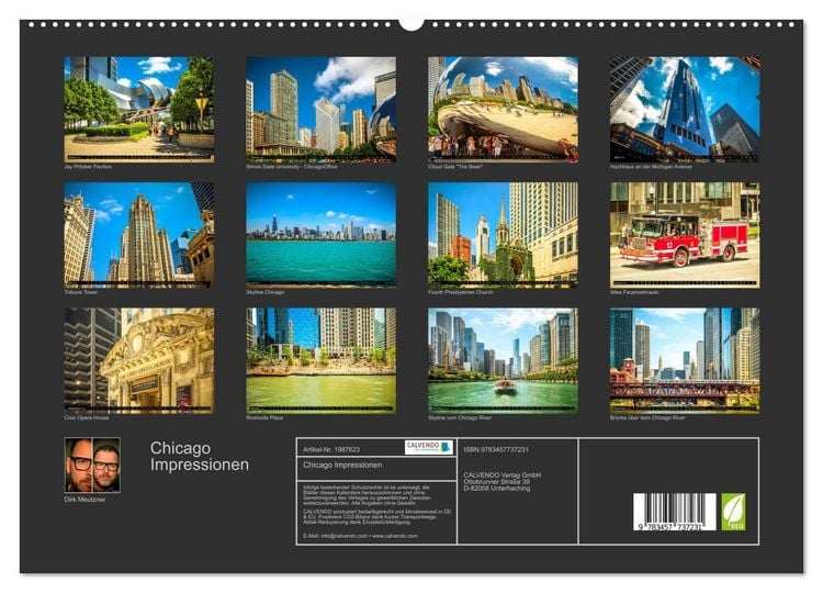 Produktbild: Chicago Impressionen (hochwertiger Premium Wandkalender 2026 DIN A2 quer), Kunstdruck in Hochglanz