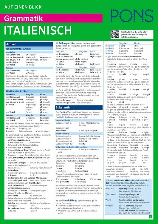 Produktbild: PONS Grammatik auf einen Blick Italienisch