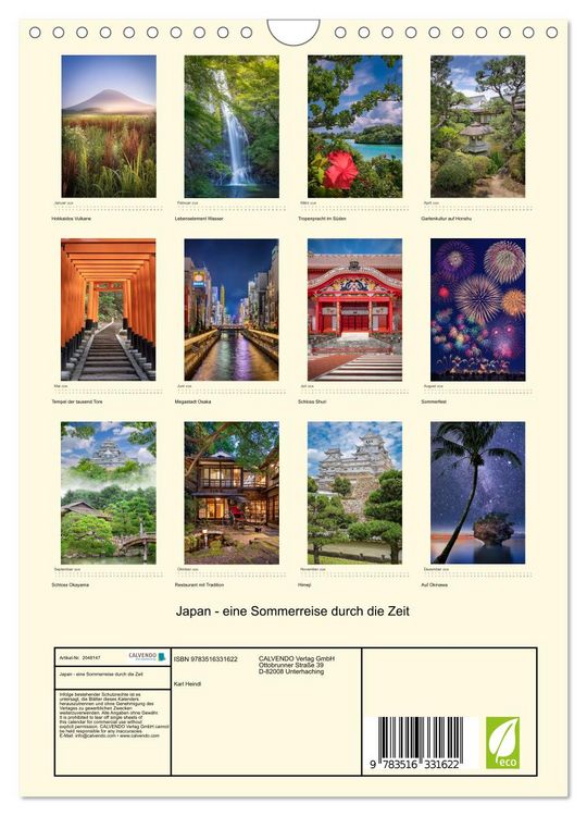 Produktbild: Japan - eine Sommerreise durch die Zeit (Wandkalender 2026 DIN A4 hoch), CALVENDO Monatskalender