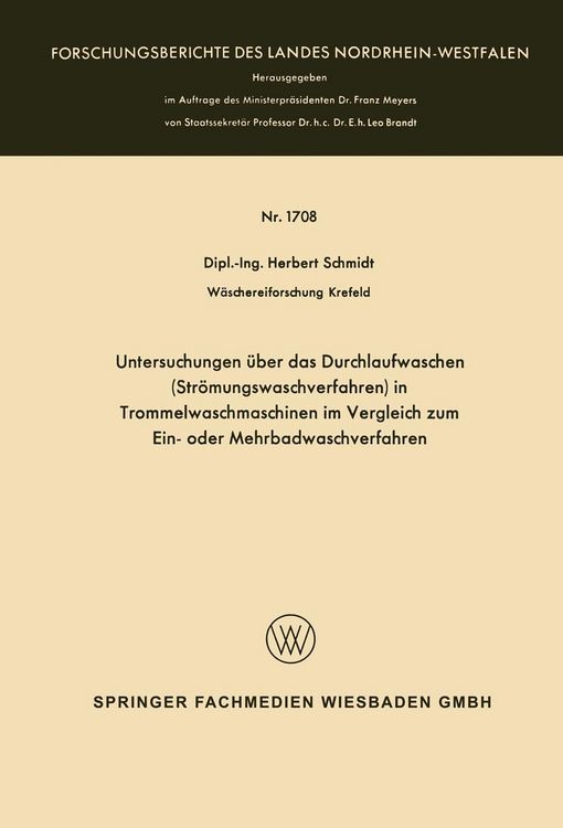 Produktbild: Untersuchungen &uuml;ber das Durchlaufwaschen (Str&ouml;mungswaschverfahren) in Trommelwaschmaschinen im Vergleich zum Ein- oder Mehrbadwaschverfahren