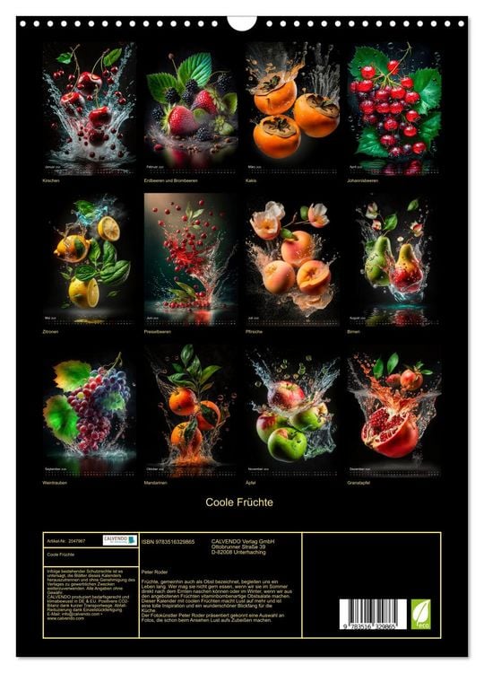 Produktbild: Coole Fr&uuml;chte (Wandkalender 2026 DIN A3 hoch), CALVENDO Monatskalender