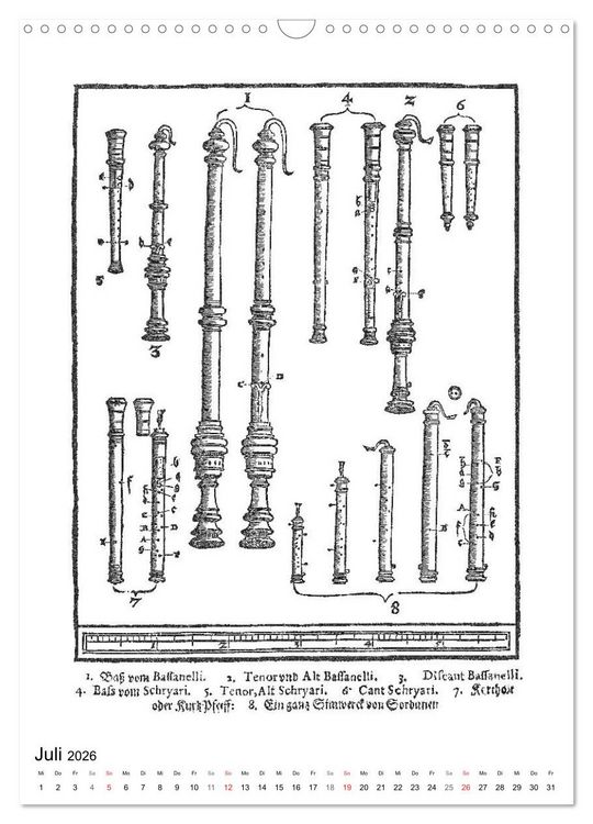 Produktbild: Michael Praetorius Syntagma Musicum (Wandkalender 2026 DIN A3 hoch), CALVENDO Monatskalender