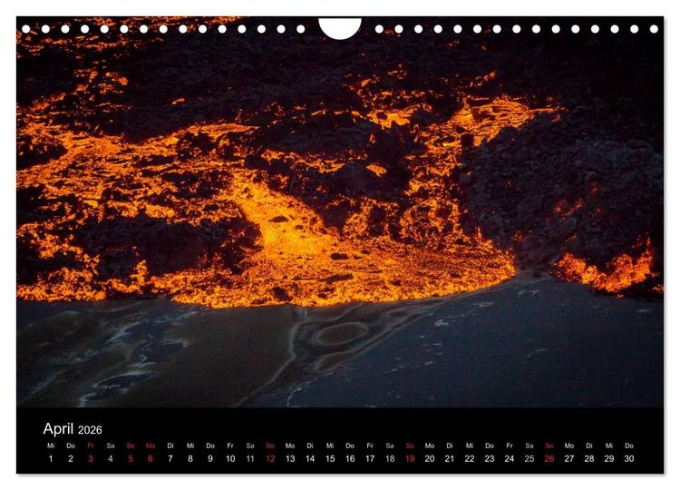 Produktbild: Vulkanausbruch - Island (Wandkalender 2026 DIN A4 quer), CALVENDO Monatskalender