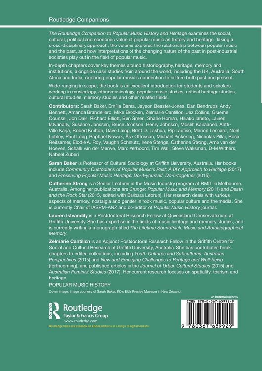 Produktbild: The Routledge Companion to Popular Music History and Heritage