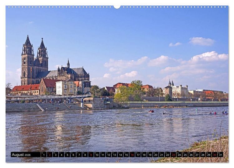 Produktbild: Fr&uuml;hling in Magdeburg (hochwertiger Premium Wandkalender 2026 DIN A2 quer), Kunstdruck in Hochglanz
