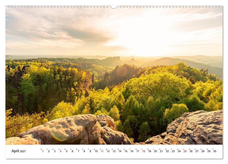Produktbild: S&auml;chsische Schweiz - Wandern im Elbsandsteingebirge (hochwertiger Premium Wandkalender 2027 DIN A2 quer), Kunstdruck in Hochglanz