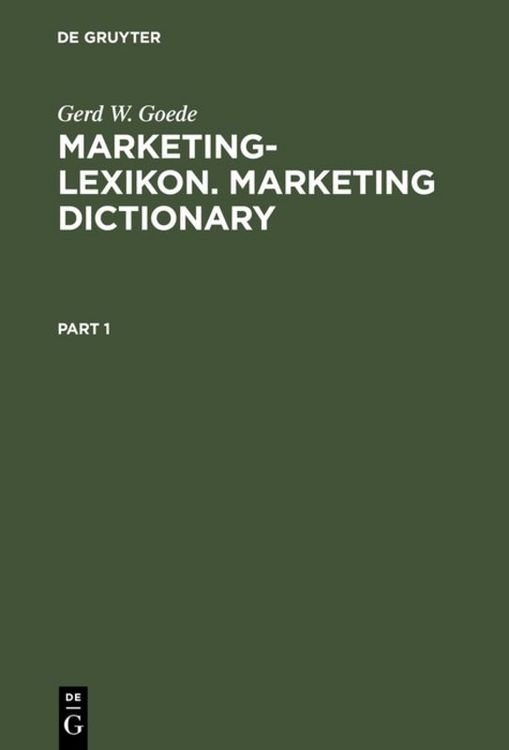 Produktbild: Marketing-Lexikon. Marketing Dictionary