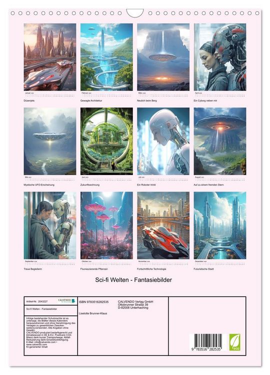 Produktbild: Sci-fi Welten - Fantasiebilder (Wandkalender 2026 DIN A3 hoch), CALVENDO Monatskalender