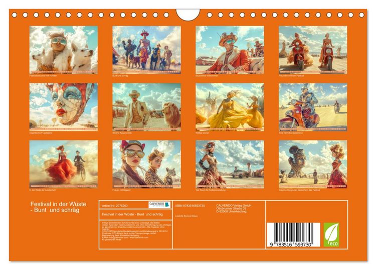 Produktbild: Festival in der W&uuml;ste - Bunt und schr&auml;g (Wandkalender 2026 DIN A4 quer), CALVENDO Monatskalender