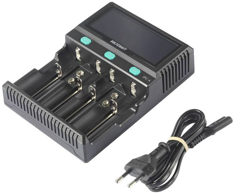 Produktbild: VOLTCRAFT IPC-4 Rundzellen-Ladeger&auml;t LiIon, LiFePO, NiMH, NiCd, LiFePO4 A, Mignon (AA), Micro (AAA), Mini (AAAA), Baby (C), Sub-C