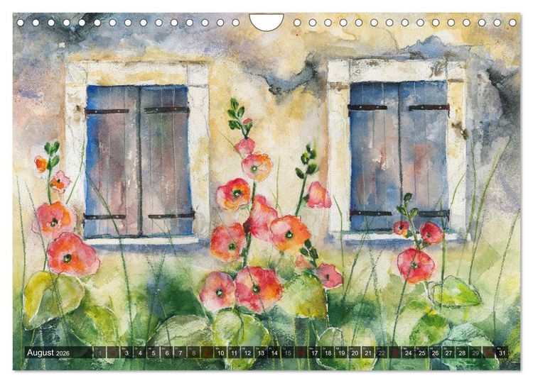 Produktbild: Garten Aquarelle (Wandkalender 2026 DIN A4 quer), CALVENDO Monatskalender