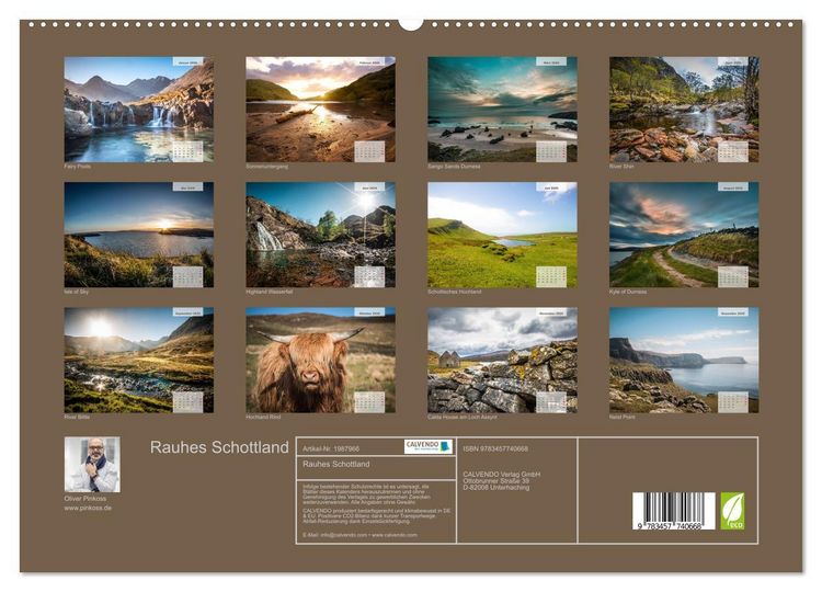 Produktbild: Rauhes Schottland (hochwertiger Premium Wandkalender 2026 DIN A2 quer), Kunstdruck in Hochglanz