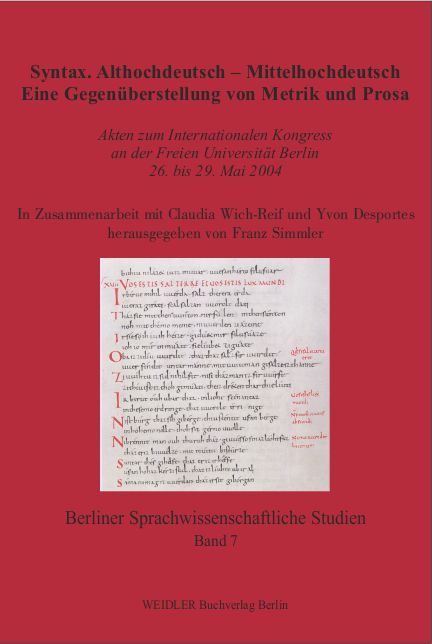 Produktbild: Syntax. Althochdeutsch &ndash; Mittelhochdeutsch