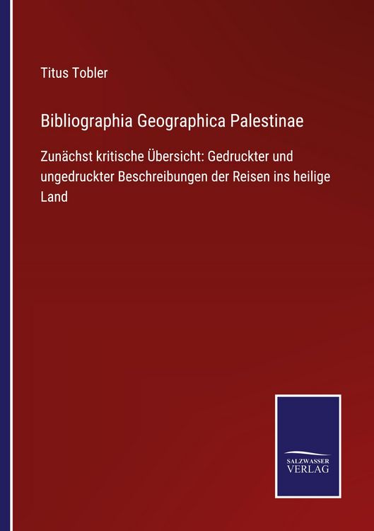 Produktbild: Bibliographia Geographica Palestinae
