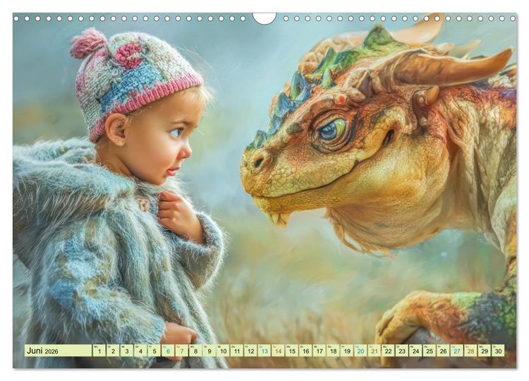 Produktbild: Ewige Drachenliebe - Eine zeitlose Faszination (Wandkalender 2026 DIN A3 quer), CALVENDO Monatskalender