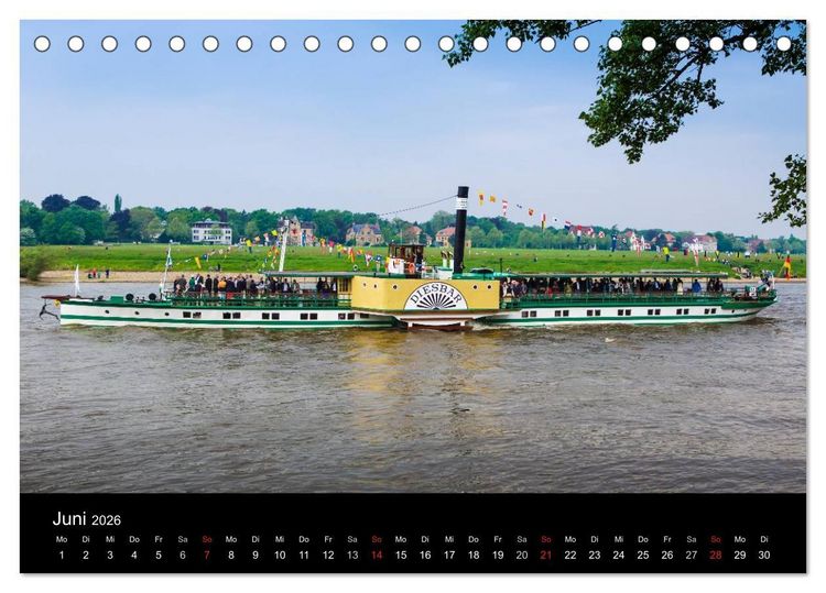 Produktbild: Schaufelraddampfer (Tischkalender 2026 DIN A5 quer), CALVENDO Monatskalender