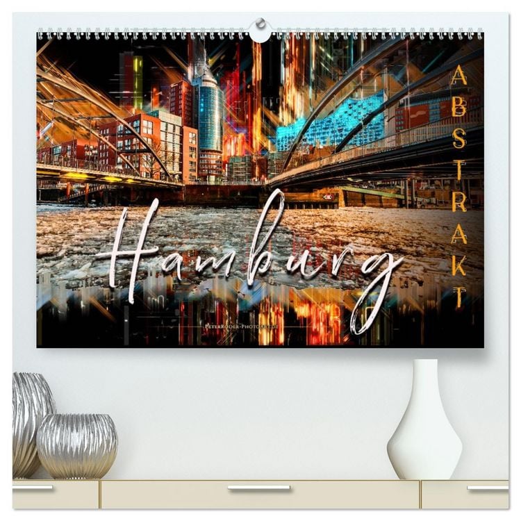Produktbild: Hamburg abstrakt (hochwertiger Premium Wandkalender 2026 DIN A2 quer), Kunstdruck in Hochglanz