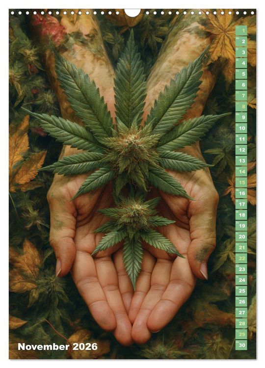 Produktbild: Rauschende Aussichten - Der ultimative Cannabis-Kalender (Wandkalender 2026 DIN A3 hoch), CALVENDO Monatskalender